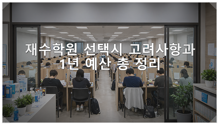 재수학원 선택시 고려사항과 1년 예산 총 정리