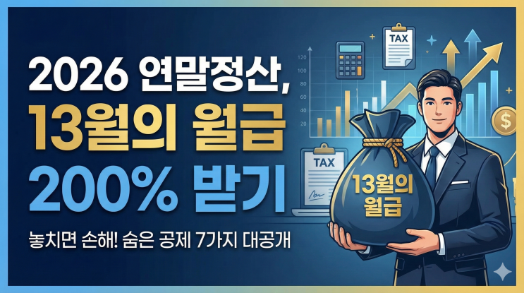  2026년 연말정산 완전정복, 직장인이 놓치기 쉬운 공제 항목과 13월의 월급 극대화 전략 7가지