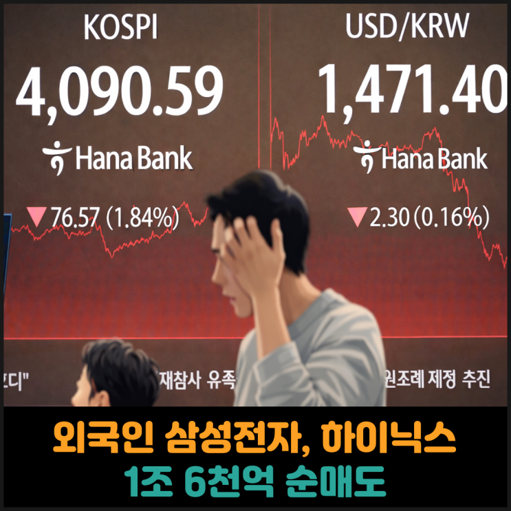  외국인 삼성전자, 하이닉스 1조 6천억 순매도
