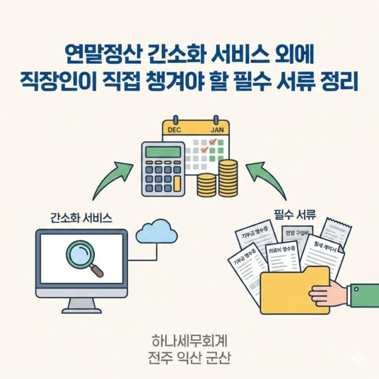  연말정산 간소화 서비스 외에 직장인이 직접 챙겨야 할 필수 서류 정리: 군산세무사의 세금이야기