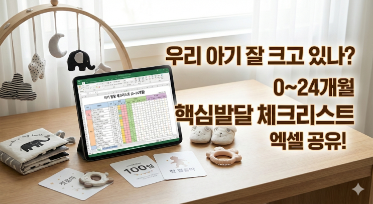  아기 월령별 발달 체크리스트 0~24개월 엑셀 정리 및 쌍둥이 아빠의 성장 관찰기