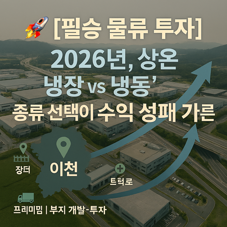   [필승 물류 투자] 2026년, '상온 vs 냉장 vs 냉동' 종류 선택이 수익 성패 가른다! 프리미엄 부지 개발·투자 완벽 가이드