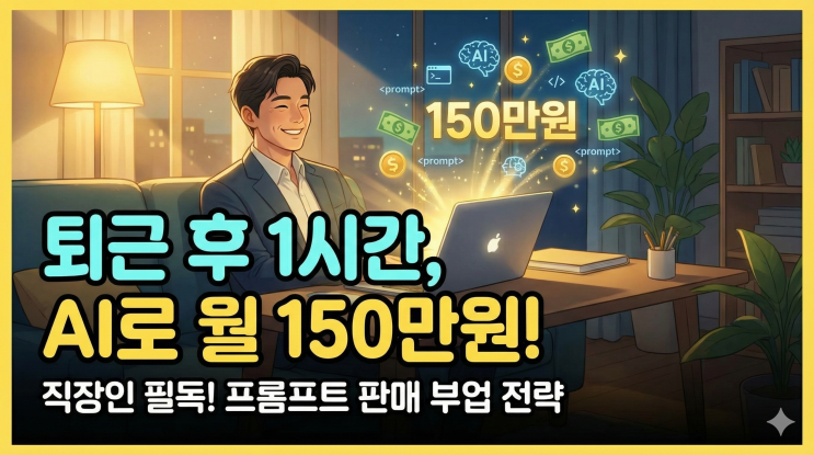  퇴근 후 1시간, AI 프롬프트 판매로 월 150만원 만든 직장인의 프롬프트 엔지니어링 부업 전략