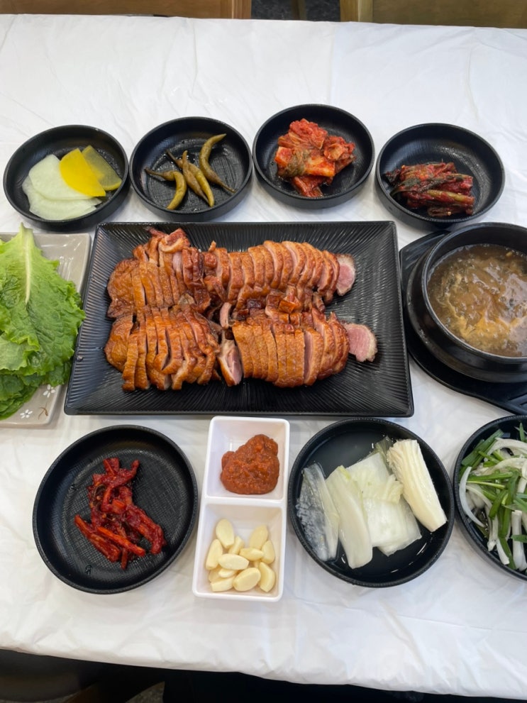  저렴한데 양 많은 군산 오리고기 맛집 하현오돈대장 숯불통오리바베큐 숯불통삼겹바베큐 군산경장동맛집 혼밥 군산가볼만한곳