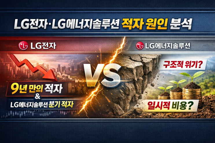  LG전자·LG에너지솔루션 적자 원인 분석, 구조적 위기 VS 일시적 비용