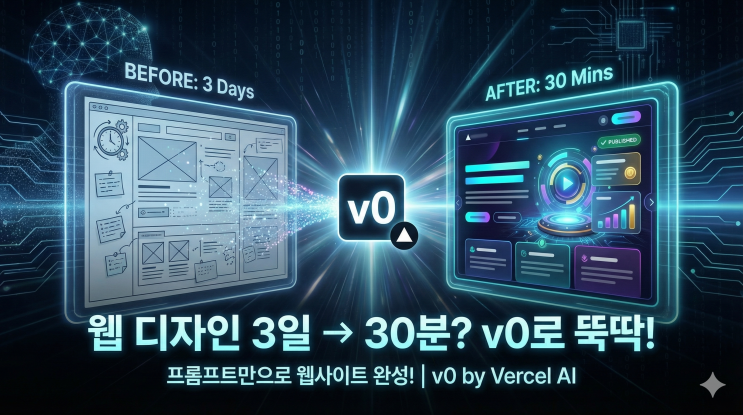  웹 UI 디자인 3일을 30분으로? v0 by Vercel로 프롬프트만으로 웹사이트 뚝딱 만드는 법