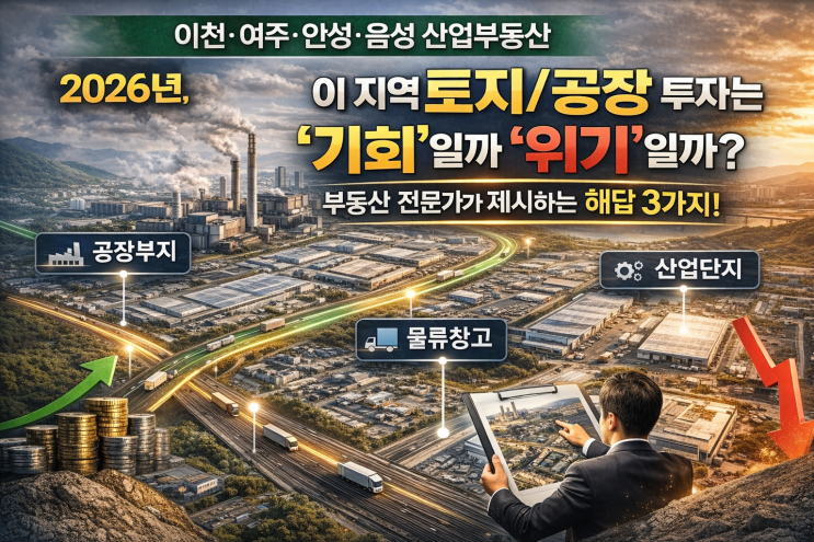  [이천·여주·안성·음성 산업부동산] 2026년, 이 지역 토지/공장 투자는 '기회'일까 '위기'일까? 부동산 전문가가 제시하는 해답 3가지!