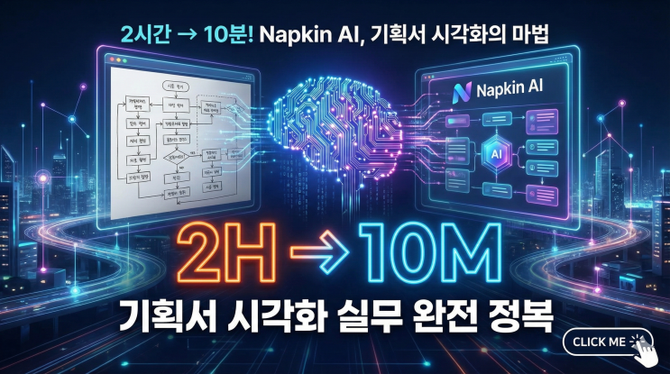  기획서 다이어그램 2시간을 10분으로? Napkin AI 시각화 기능 실무 완전 정복