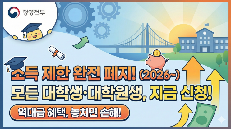 취업 후 상환 학자금대출, 2026년부터 소득 제한 완전 폐지! 대학생·대학원생이라면 지금 당장 신청해야 하는 이유