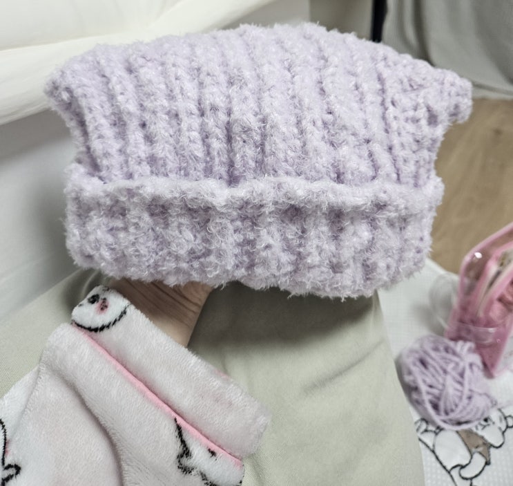 [뜨개질] 뜨알못의 다이소 실로 고양이 모자 뜨기 1트 (도톰날개실)