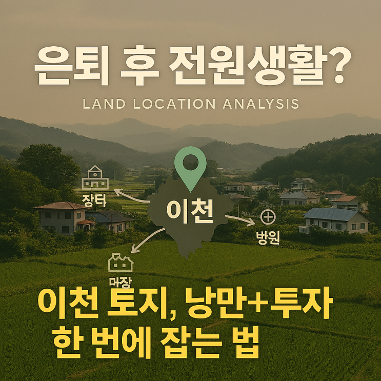   "은퇴 후 전원생활? 이천 토지, 낭만 + 투자 가치 한 번에 잡는 법!"