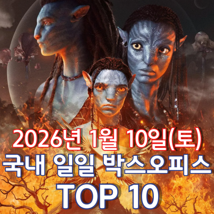  [국내 박스오피스] 일일 TOP 10 - 2026년 1월 10일(토)
