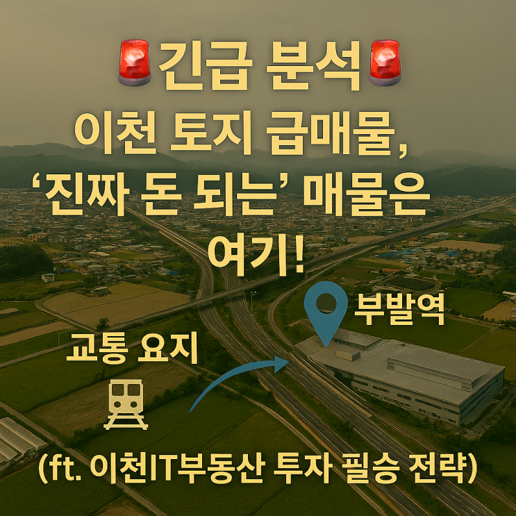  [이천IT부동산 독점] 2026 이천 토지 급매물, '황금 매물' 찾는 비법 대공개!