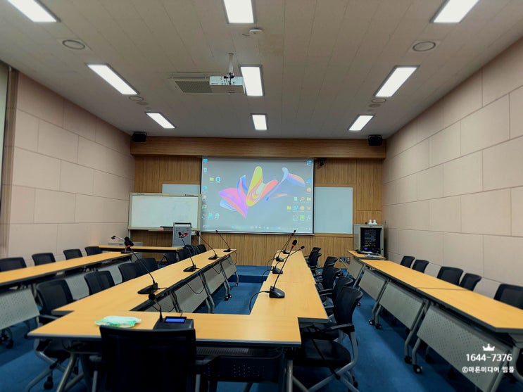  강원도 원주 식당 호프집 월드컵 경기 관람용 빔프로젝터 빔스크린 설치