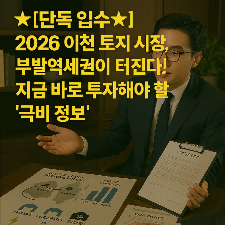  [단독 입수] 2026 이천 토지 시장, 부발역세권이 터진다! 지금 바로 투자해야 할 '극비 정보'