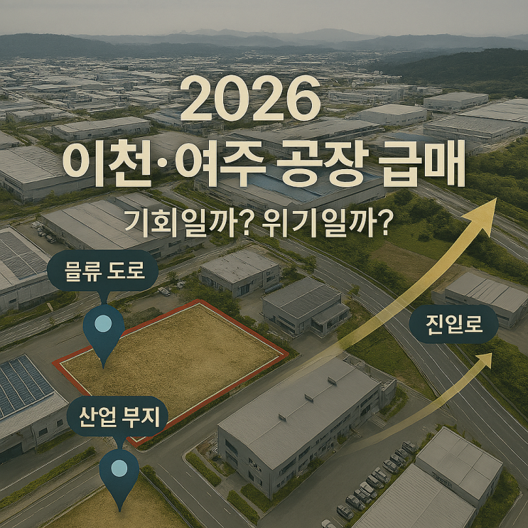  2026년 이천·여주 공장 급매물 시장 분석지금은 ‘기회’일까, 아니면 ‘위험 신호’일까?