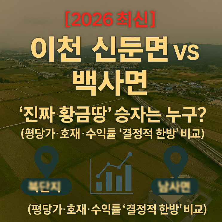  긴급 진단 2026년 이천 토지, 신둔면 VS 백사면! '수익률 폭탄' 터질 곳은 어디? (이천IT부동산 완벽 해부)