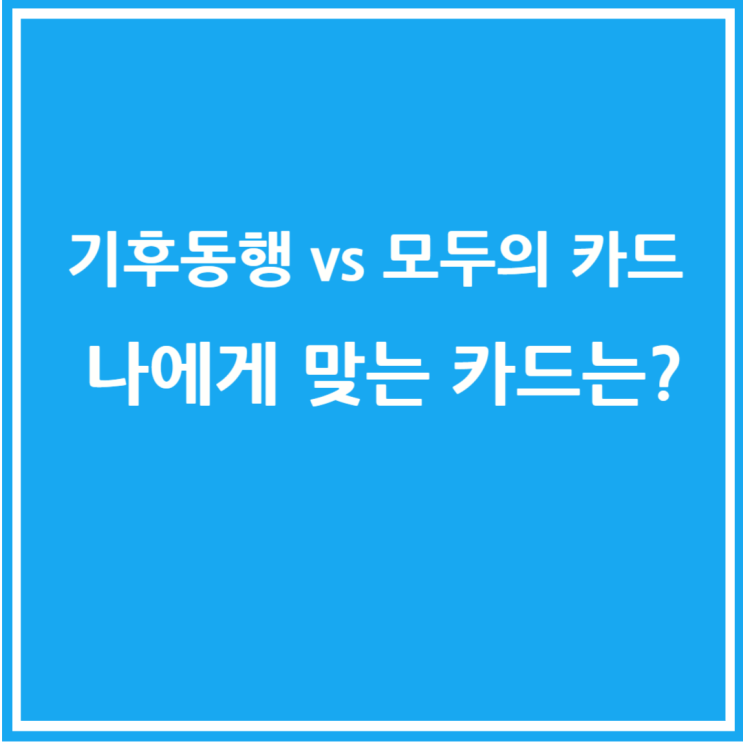  기후동행카드 vs 모두의 카드, 나에게 맞는 카드는?