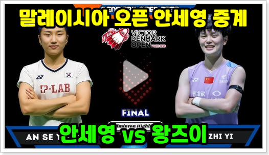  말레이시아 오픈 결승전 중계 안세영 경기 시간 일정 왕즈이 결승 방송 채널 우승상금 결과 하이라이트 다시보기