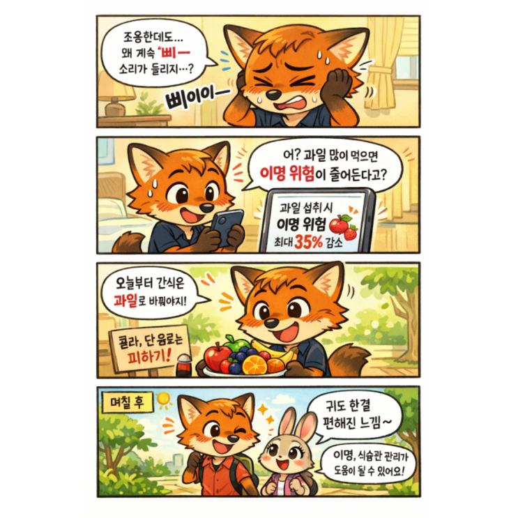   귀에서 ‘삐—’ 소리 난다면? 이명, 음식으로 줄일 수 있다고요? 