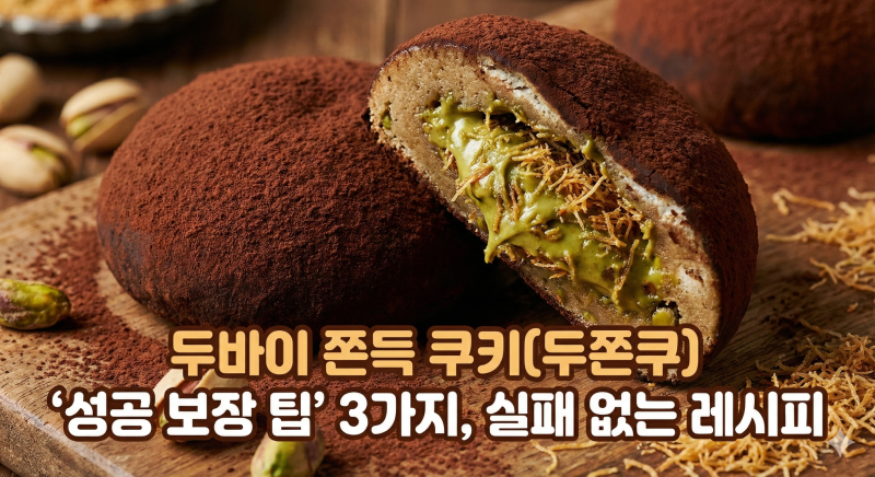 두바이 쫀득 쿠키, 두쫀쿠만들기 재료, '성공 보장 팁' 3가지, 실패 없는 레시피