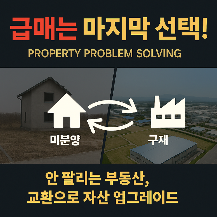  팔리지 않는 내 부동산, ‘맞교환’으로 돌파구!안 팔리는 부동산을 황금 투자처로 바꾸는 실전 전략