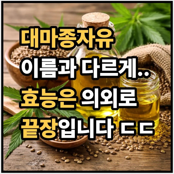  대마종자유, 이름 때문에 오해받지만 효능은 의외입니다 ㄷㄷ
