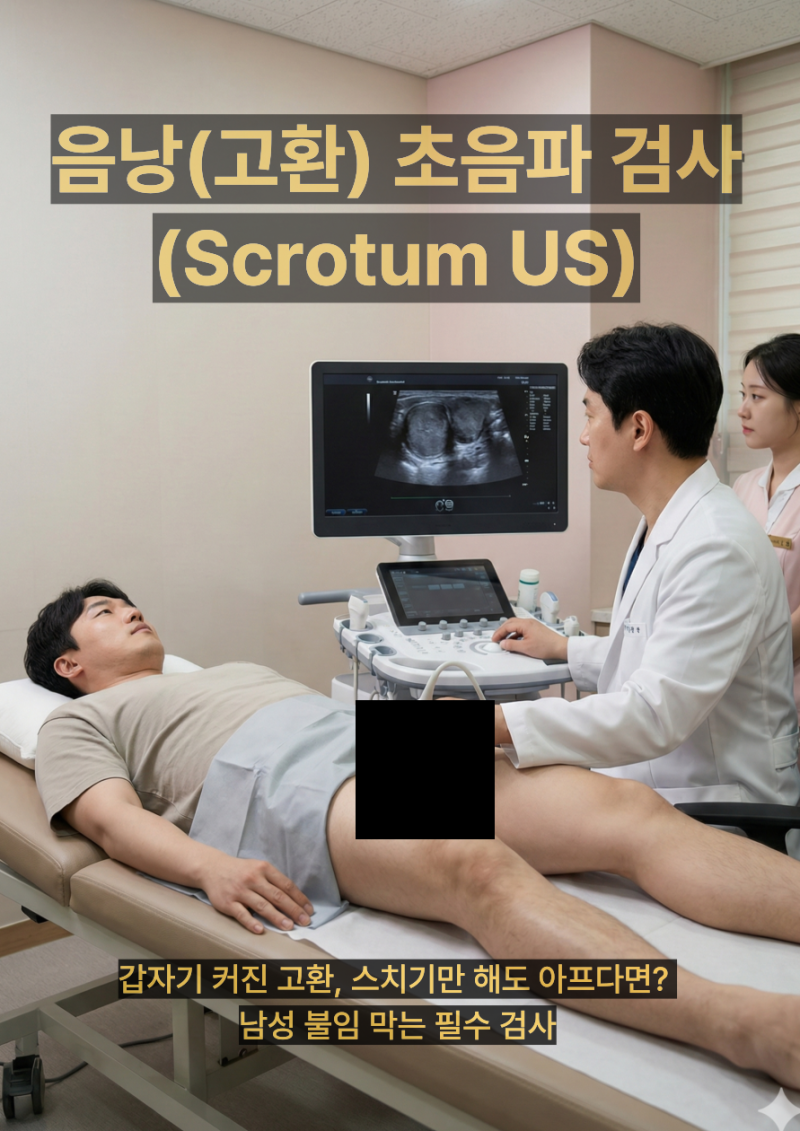 음낭(고환) 초음파 검사(Scrotum US) _ 갑자기 커진 고환, 스치기만 해도 아프다면? 남성 불임 막....