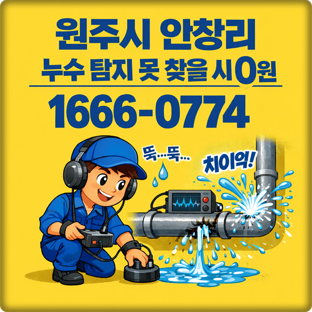  원주 지정면 안창리 누수 탐지 전문 업체 주택 누수 공사
