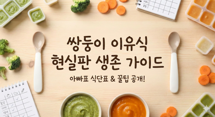  쌍둥이 이유식 초기 중기 후기 식단표 및 준비물, 3년차 아빠가 엑셀로 정리한 현실 꿀팁