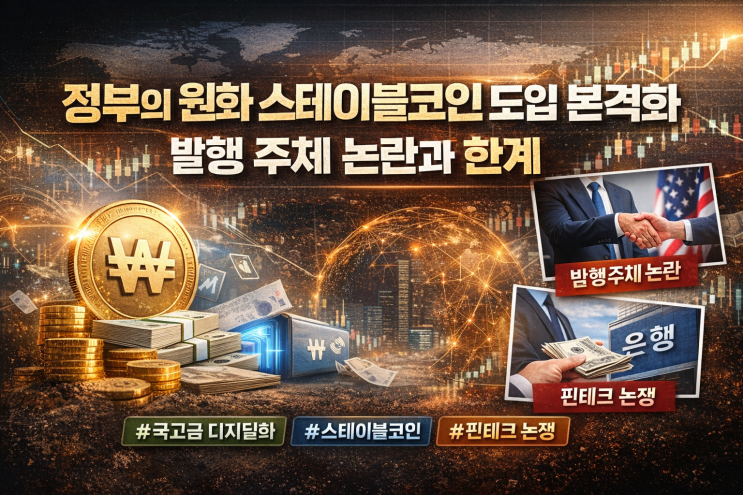  정부의 원화 스테이블코인 도입 본격화, 발행 주체 논란과 한계