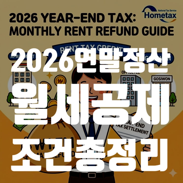  2026 연말정산 월세 세액공제 조건 및 신청방법 총정리 (오피스텔/고시원 포함)