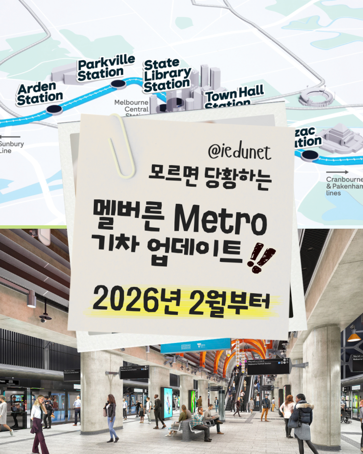  [ 멜번 필수 정보] 2026년 기차 노선 변경 안내 2월 1일부터 | 시티 루프 City loop 변경 | 새로운 Metro Tunnel 역 5개 오픈