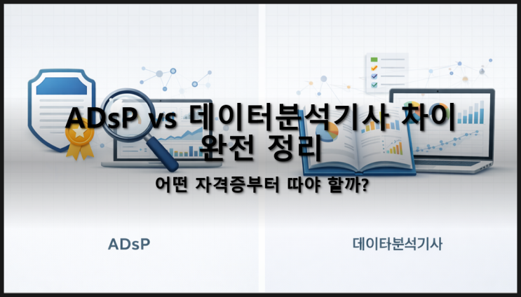  ADsP vs 데이터분석기사 차이 완전 정리 : 어떤 자격증부터 따야 할까?