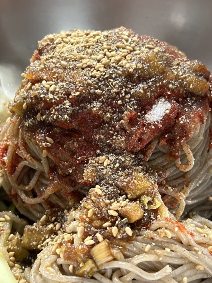  가평 맛집 송원막국수 수육 들기름비빔막국수(짜투리 수육 서비스 받음)