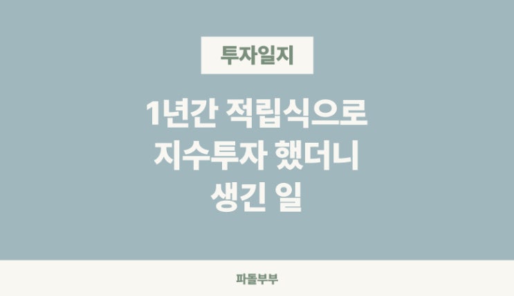  1년간 적립식으로 S&P500 지수 투자 결과