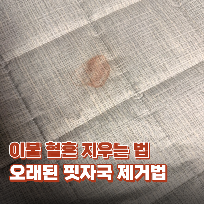 이불에 피지우는 법 시간 지나 혈흔 남았을 때 해결법