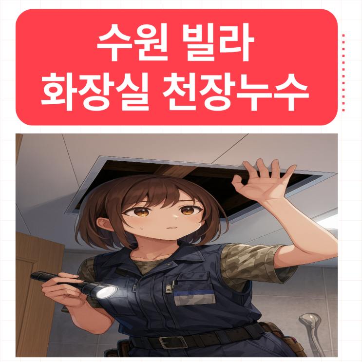  수원 화장실 천장누수 화서동 연립빌라 방수공사 견적 비용 보험처리까지
