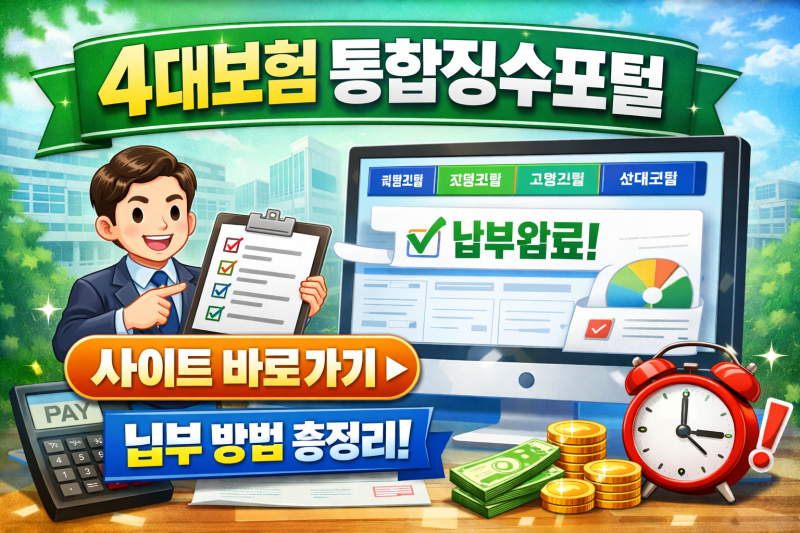 4대보험 통합징수포털 사이트 바로가기 납부 방법 (사회보험통합징수포털)