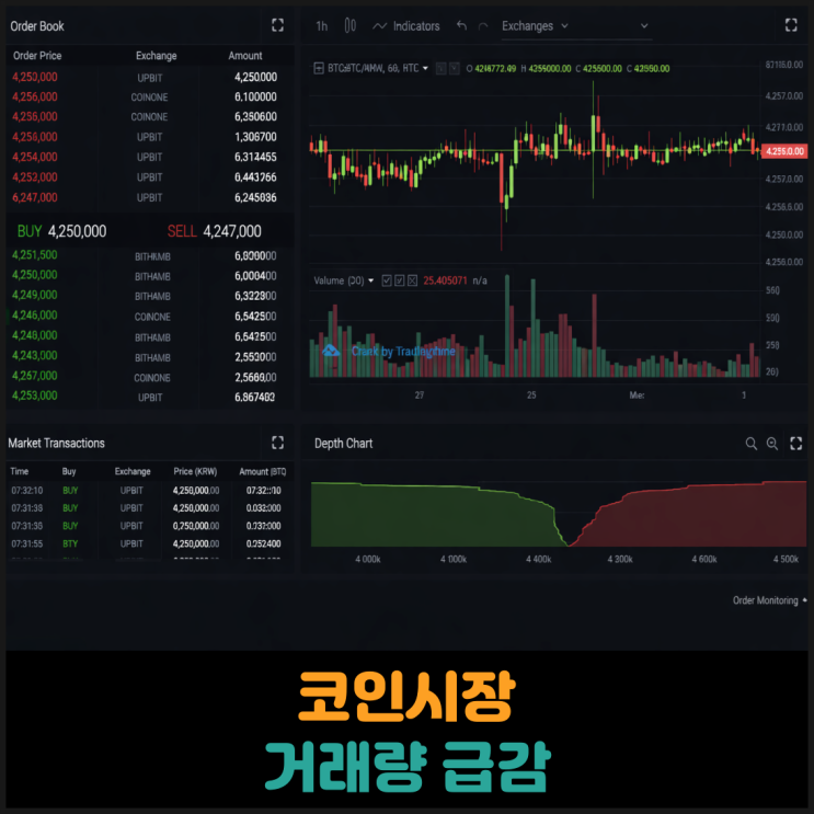  코인시장 거래액 급감