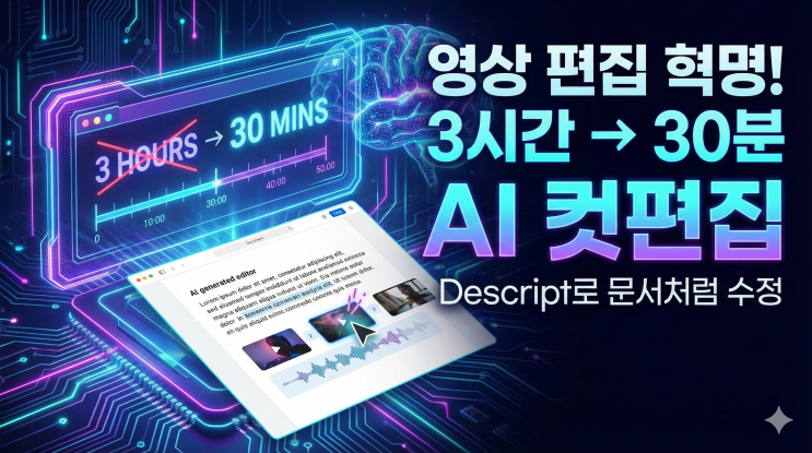  영상 편집 3시간을 30분으로? Descript AI 텍스트 기반 편집으로 문서 수정하듯 영상 만드는 법