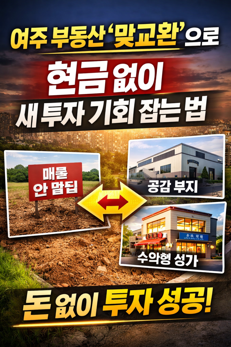   팔리지 않는 토지, 이젠 NO!여주 부동산 ‘맞교환’으로 현금 없이 새 투자 기회 잡는 법