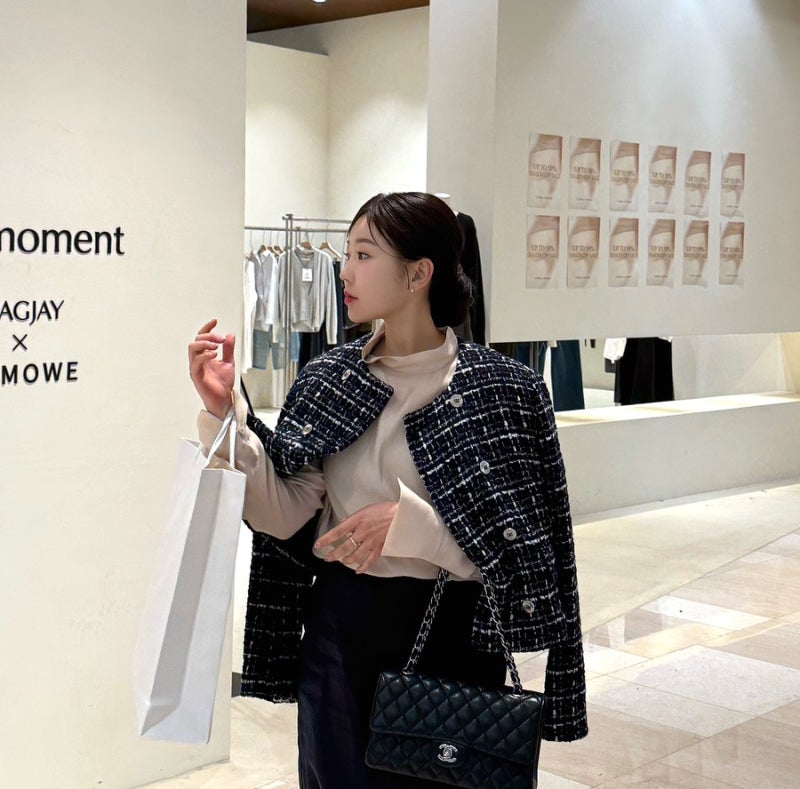 산드로 메탈 더블 트위드 자켓 할인 가격, 결혼식 하객룩 후기