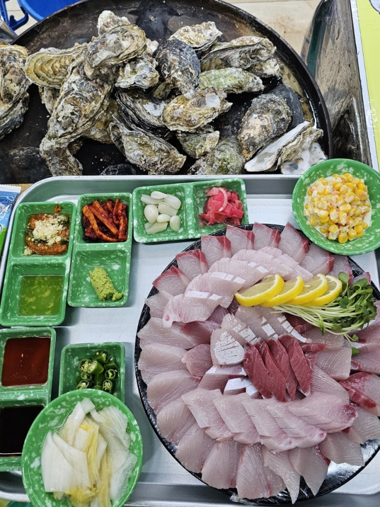  강서구청 맛집 제철이네 포차 굴구이 굴찜 방어회 대방어 석화 굴튀김 전어 새우