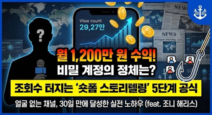  월 1200만원 번 비밀 계정의 정체? 조회수 터지는 숏폼 스토리텔링 5단계 공식 조니 해리스