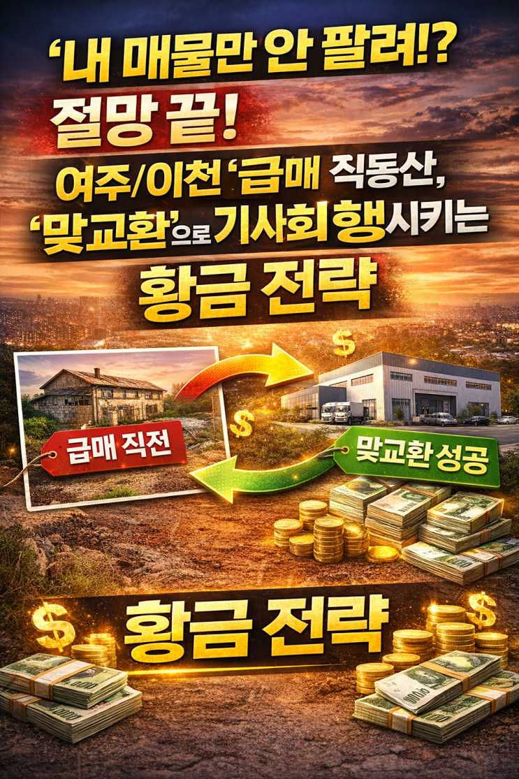  [긴급 처방] "급매는 손실, 맞교환은 기회!" 안 팔리는 내 부동산, 현금 손실 없이 탈출하는 '최강 비법' (feat. 이천IT부동산)