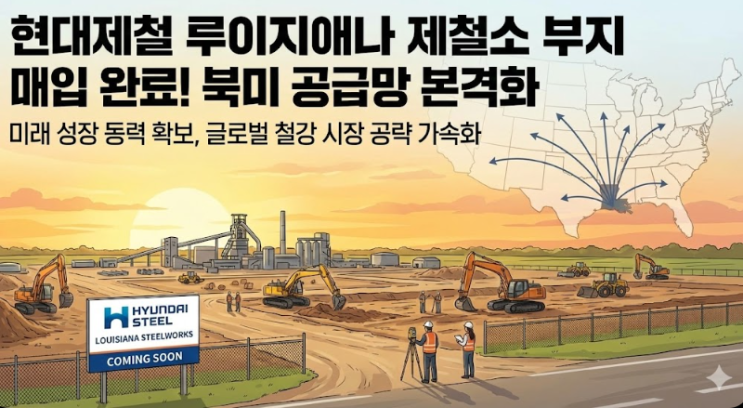  현대제철 루이지애나 제철소 부지 매입 완료! 북미 공급망 본격화