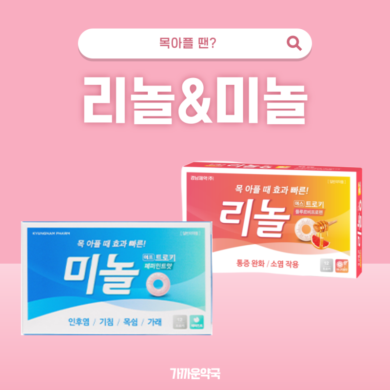 목아플때 사탕? 서대문구 약국 목캔디 추천 | 미놀·리놀에스트로키