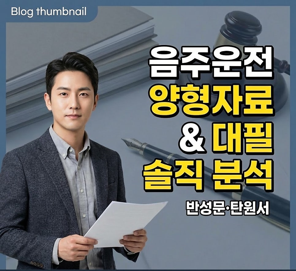음주운전 양형자료 제출 비용 대필업체는 관련 사진