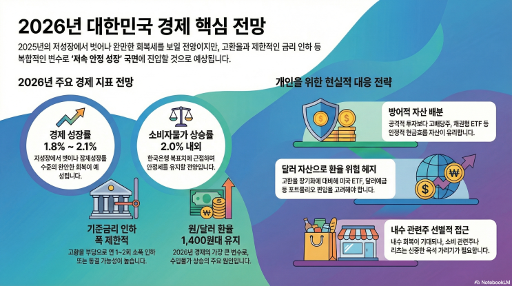  2026년 대한민국 경제전망 총정리 | 성장률·금리·환율·물가 예측 (한국은행·KDI·OECD·IMF 최신)